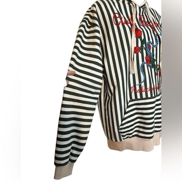 Civil Regime Embroidered Tunic Length Hooded Pullover - Picture 4 of 8